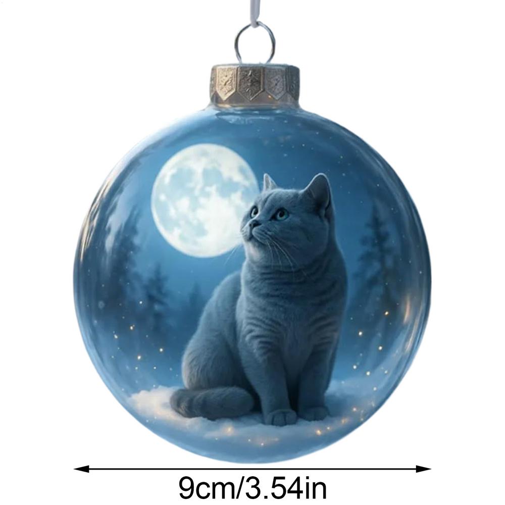 Christmas Ball Creative cat Hummingbird Pendant Plastic Transparent Atmosphere Decoration Christmas Tree Hanging ornaments