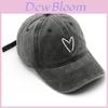 Vintage Waterwashed Cotton Baseball Cap With Embroidered Heart For Streetwear And Sun Protection