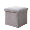 Multi-functional Solid Color Linen Folding Storage Stool, Home Shoe Storage Bench for Living Room & Entryway