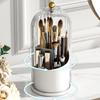 Large Capacity Makeup Brush Holder With Lid 360° Rotating Eyebrow Pencil Storage Box  Office