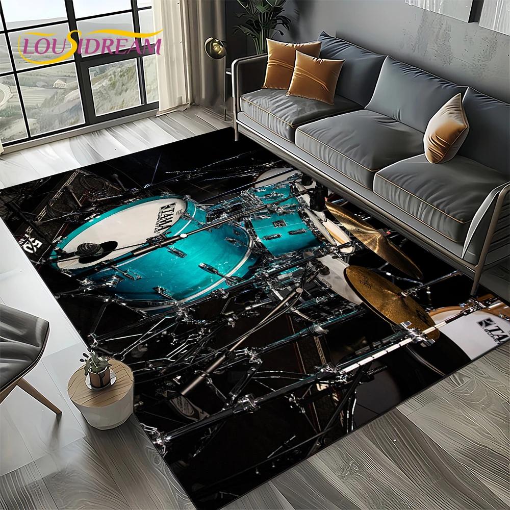 Music Instruments TAMA Drum Kit Drum Set Carpet Rug for Living Room Bedroom Home Sofa Decoration,Kid Area Rug Non-slip Floor Mat
