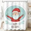 Tu Festive Christmas Shower Curtain Santa Claus Holiday Decor Bathroom Set Waterproof Home Xmas Party Backdrop