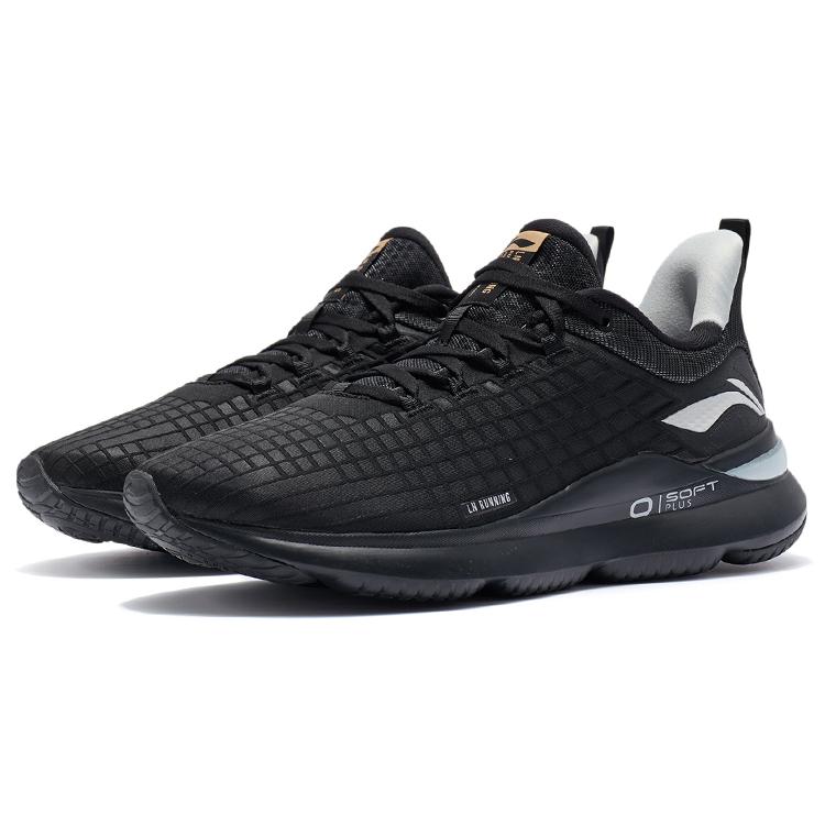Li Ning SOFT PLUS Running Shoes Men's Low top Black/White AGLR257-1