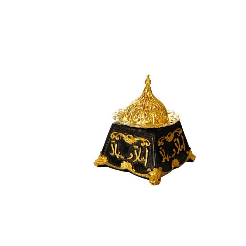 

Трапециевидная классическая курильница для благовоний, золотая металлическая комбинированная курильница для благовоний, классическая ретро-стиль, ароматерапевтическая горелка чёрный