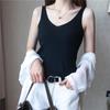 Women V-neck Halter Top Women's Summer Inside Knit Bottoming Shirt Sleeveless Tops Outside