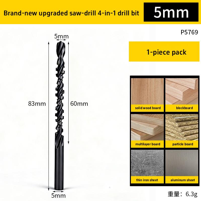 HSS Universal Drill Bit For Drilling Reaming Woodworking Electric Drill Serrated Drill Cutting In Wood Metal Versatile 4 In 1