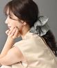 VINGTAINE Wrinkled Ruffled Hair for Scrunchie, Big, Chic, Voluminous, Accessory, Simple, Casual, Adults, HS-207-GY