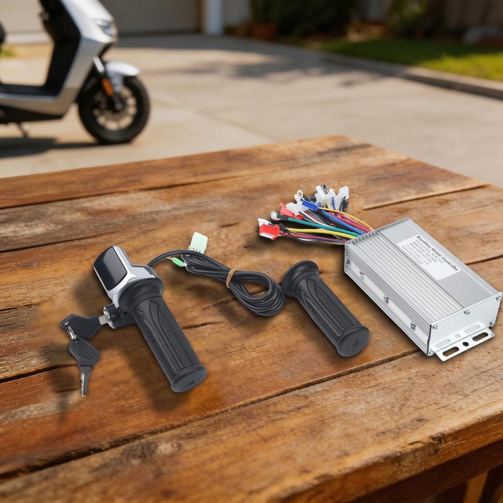 Ebike Controller with LCD Display and Throttle for 36V/48V/64V/72V 500W Systems