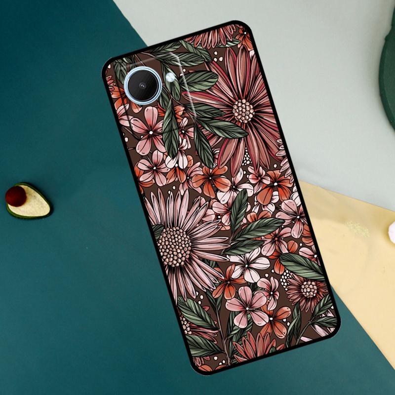 Painting Flowers Nature Leaves For Realme C63 C61 C71 C55 C67 C51 C75 C65 C53 C35 10 11 12 13 14 Pro Plus GT6 GT7 Pro Case