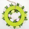DearSun 11.2" Spring Wreath Easter Wreath with Flowers, Eggs, Green Leaves and Twine, Hanging on Home Indoor Outdoor Front Door Wall