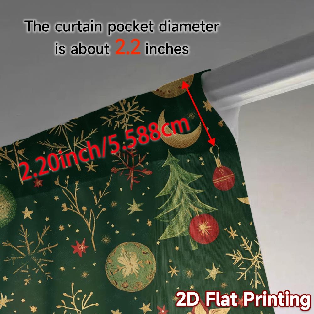 2Pcs,Curtains Christmas Tree Star Snowflakes (2) Chic Window Curtain Versatile Polyester Curtains Room Decor For Bedroom Living