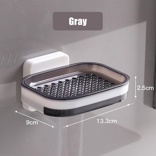 Soap Box Perforated Suction Cup Wall-mounted Single and Double Layer Drain Soap Dispenser Household Toilet Bathroom Soap Rack