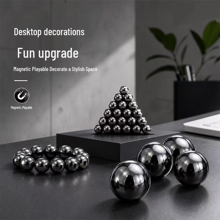 Polished Black Ferrite Magnetic Beads Educational Toy