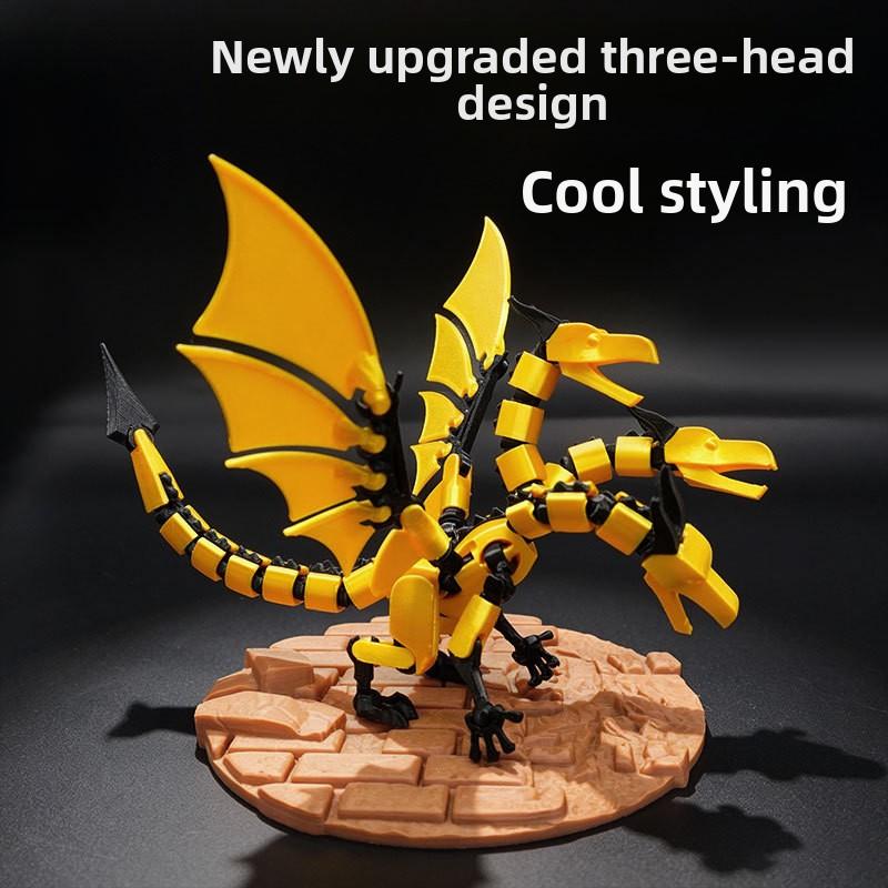 3D Printed Three Head Flying Dragon / Fire Dragon T13 Action Figures Multi-Jointed Movable Robot Nova 13 DIY Mannequin Toys