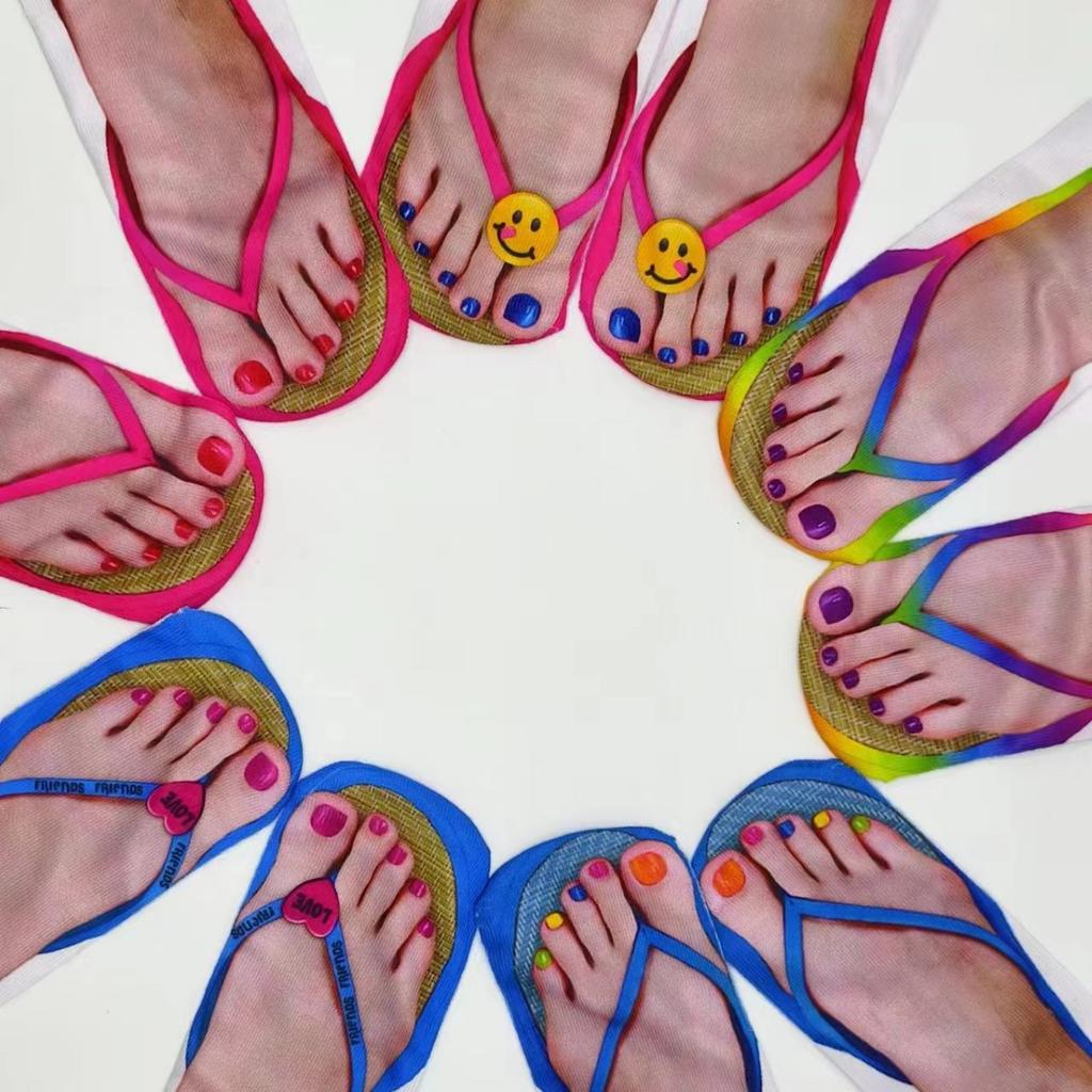 Ins Trendy Funny 3D Socks for Girls Printing Flip Flops Creative Internet Celebrity Ankle Socks