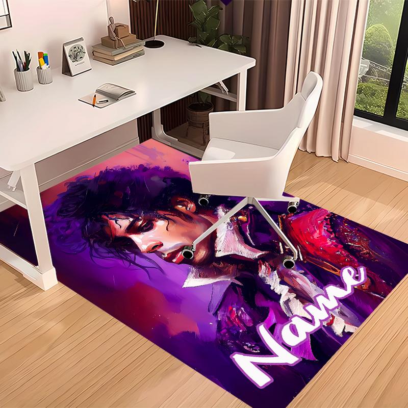 Custom personalization Prince Purple Rain Print Area Rug - Soft, Washable Non-Slip Indoor Mat,Living Room,Home&Office Decorative Rug