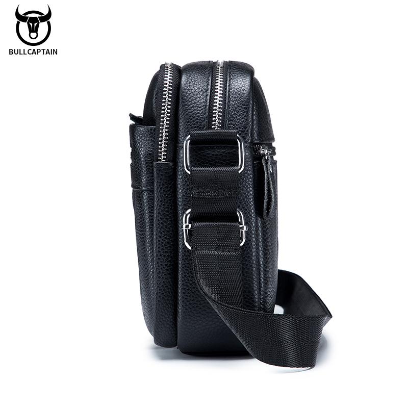BULLCAPTAIN Borsa a tracolla da uomo semplice Borse a tracolla in pelle di alta qualità Borsa da uomo quadrata di grande capacità