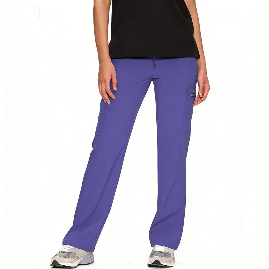 Women Straight Leg Mid Rise Trousers with Flat Front Design for Casual and Suitable for Daily Use