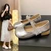 Butterfly decoration French Mary Jane shoes women's new evening breeze low-heeled single shoes women's skirt Doudou women's shoes