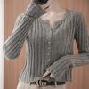 Women's Soft Knit Slimming Cardigan - High-Waisted Short Coat for Autumn/Winter