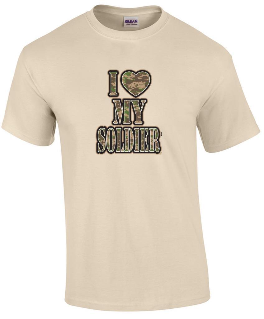 I Love My Soldier Camo Military Wife Family T-Shirt XXL