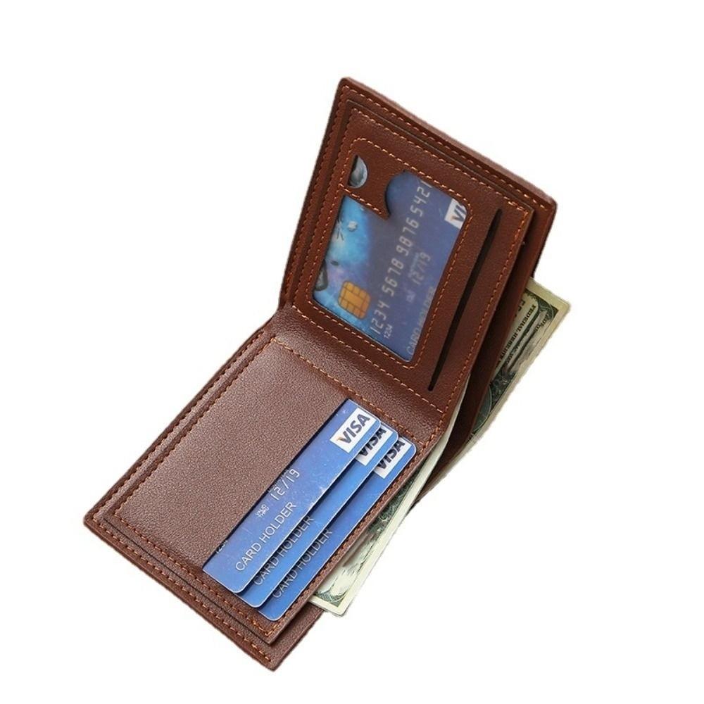 PU Leather Men's Short Wallet Large Capacity Pocket Purse Casual Male Leather Purse Shopping