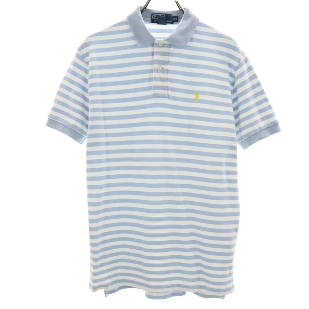 POLO RALPH LAUREN border Short sleeve Polo shirt S/P Blue Men's Used