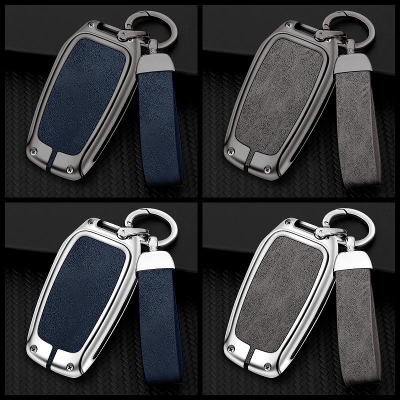Custodia protettiva in lega di zinco e pelle per chiavi auto per Toyota CHR Hilux Fortuner Land Cruiser 200 Camry Corolla Crown RAV4 Highland