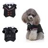 Cute Striped Dog Tuxedo Tailcoat Wedding Outfit Gentleman Pet Suit with Bow Tie for French Bulldog Halloween Costume