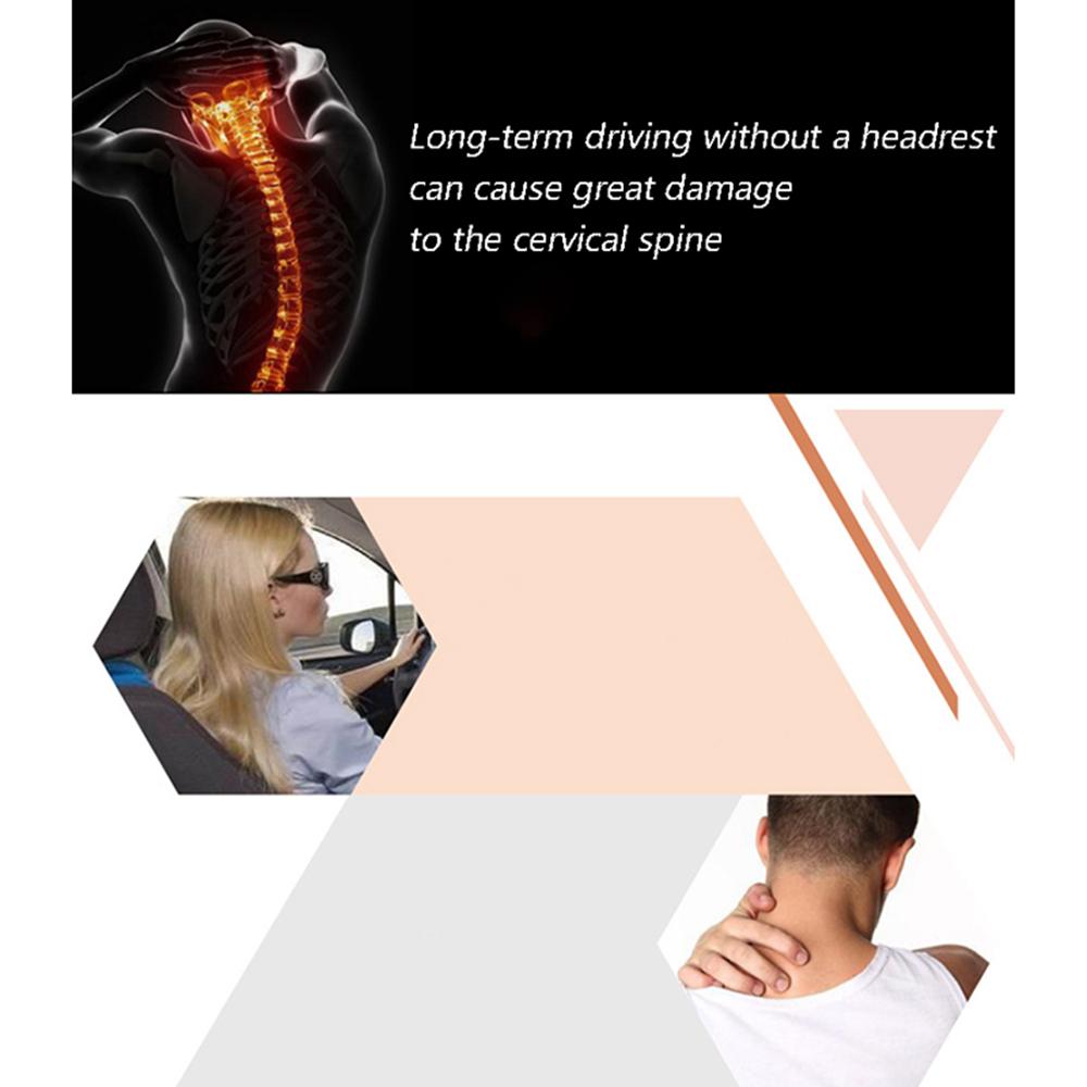 New 2Pcs Black Leather Car Seat Headrest Neck Pillow Cushion Relax Cervical Vertebra
