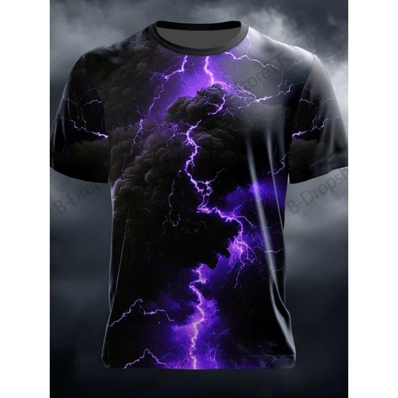 New Optical Illusion Lightning 3D Printed T-shirt Men Women Fashion Hip Hop Short Sleeve