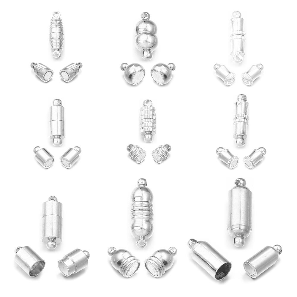 5 Stück/Los Starke Magnetische Verschlüsse Kupferbeschichtet Magnet Endverschluss Verbinder Für Schmuckherstellung DIY Lederband Armbänder Halskette