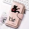 Women's Black Striped Cat Long Wallet Multi - functional Snap - button Coin Purse Ideal Gift for Cat Lovers Daily Use and Outdoor Activities