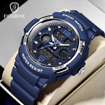 Reloj de moda para hombre, deportivo, informal, luminoso, resistente al agua, con doble pantalla, reloj digital para hombre