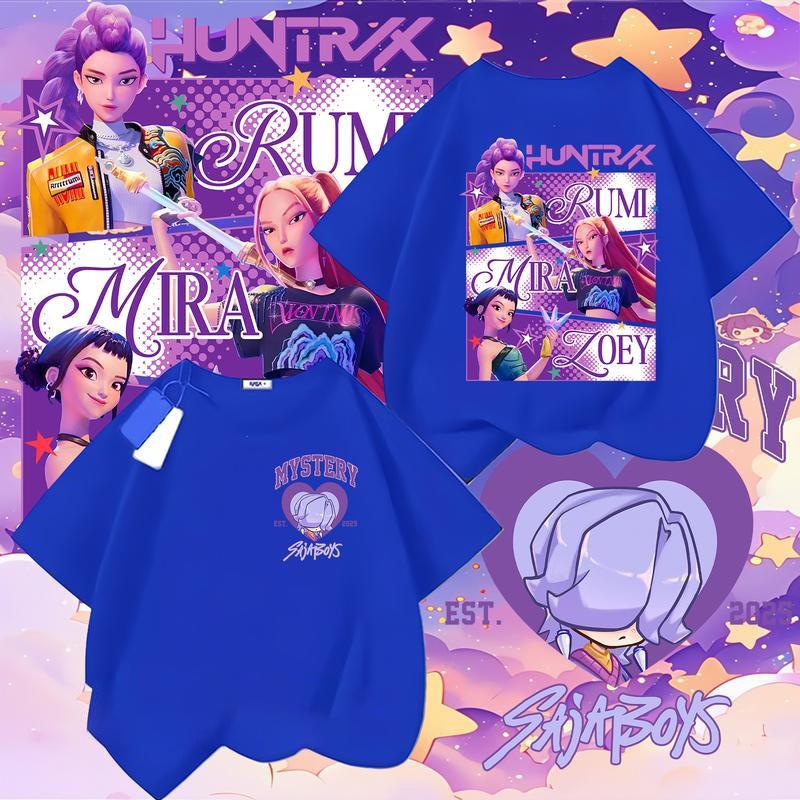 Dívčí oblečení pro batolata Kpop Lovci démonů Kreslené tričko Vtipný dárek pro fanoušky Harajuku Cool dětská trička Letní topy