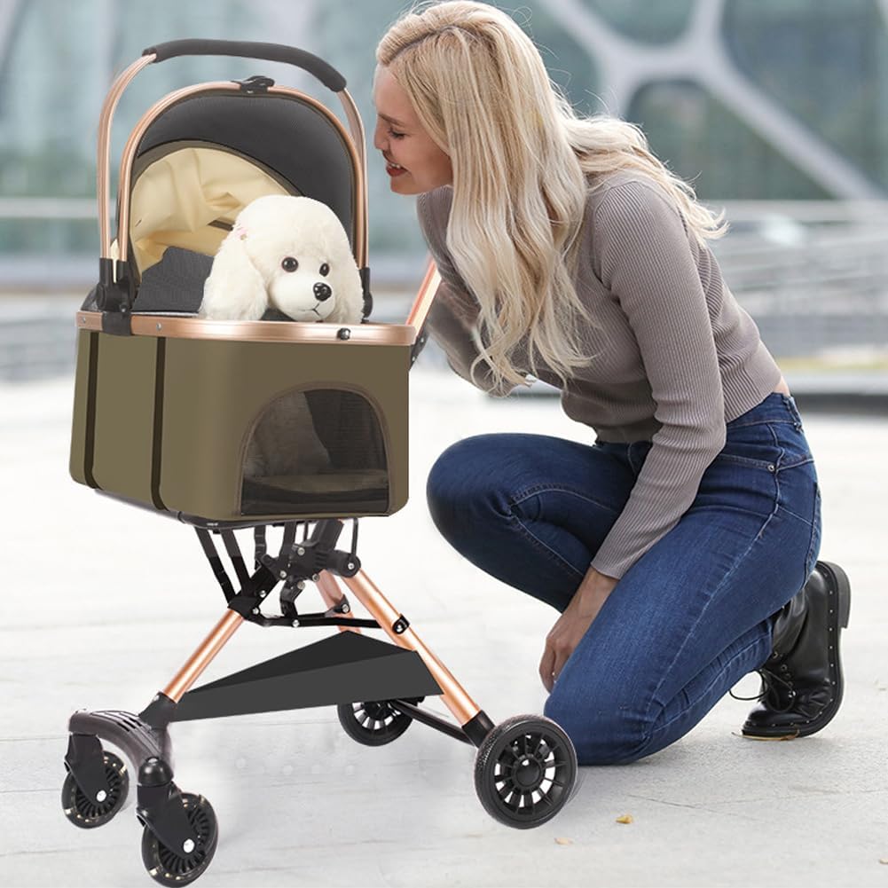 JZOOOZ Pet Detachable Dog Stroller Swivel Front Easy Easy Large High Load Suitable for Cats and Dogs to Medium Convenient for and Shopping Stroller,