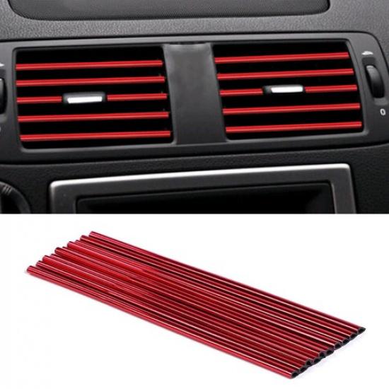 10x Car Interior Accessories Air Conditioner Outlet Decoration Stripe Cover Trim