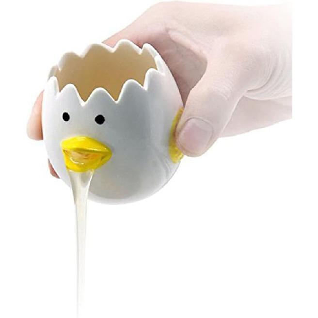 

LuoCoCo Cute Egg Separator, Ceramics Vomiting Chicken Egg Yolk White SeparatorKitchen Gadget Baking Assistant Tool, Dishwasher Safe (Yellow) жёлтый
