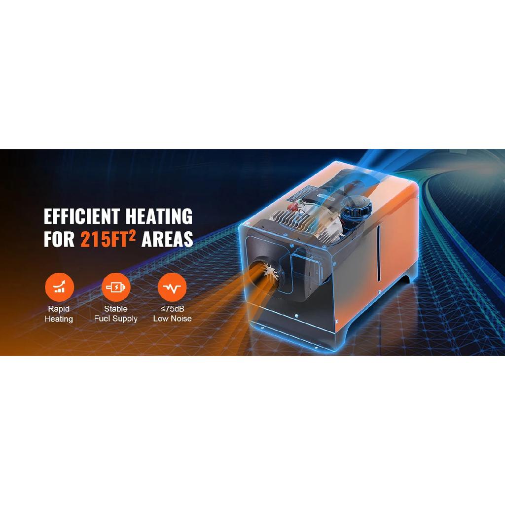 SucceBuy Diesel Air Heater 5/8KW 12V All in One Car Heater with Low Noise Remote Control for RV Truck Boat Parking Diesel Heater