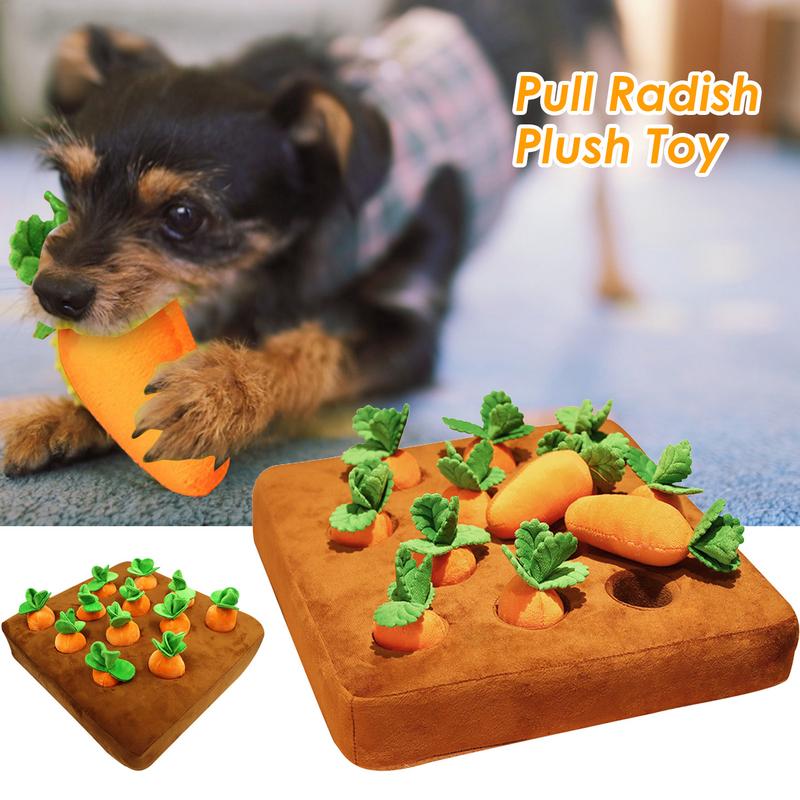Carrots Enrichment Dog Puzzle Toys Hide and Seek Carrot Farm Dog Toys Carrot Patch Dog Snuffle Toy for Puppy Large Dogs