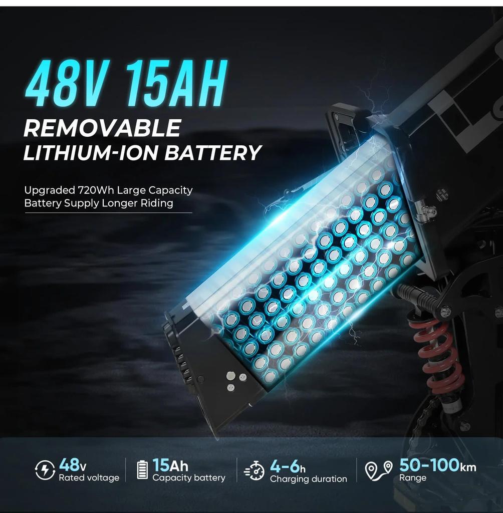 Ebike New Model Samebike LO26Plus Folding Electric Bicycle Adults 26" Mountain Bike with 48V 15Ah Removable Battery.