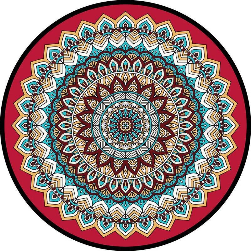 Retro Persian Style Round Area Rug Bohemian Floor Mat Living Room Bedroom Office Chair Sofa Coffee Table