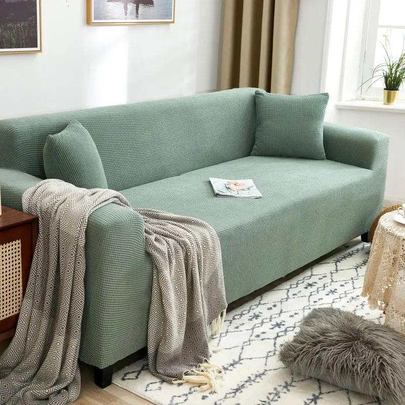Adjustable Elastic Sofa Cover Armchair Protector Corner L Shape Stretch Slipcovers Couch Cover 1/2/3/4/5 Seater For Living Room