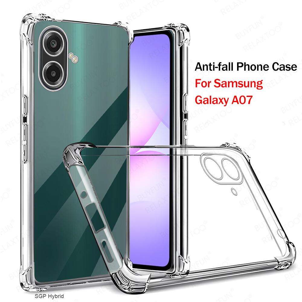 

Противоударный бронированный чехол для Samsung Galaxy A07 SamsungA07 GalaxyA07 A 07 07A 4G Прозрачный силиконовый чехол для телефона Прозрачный ТПУ Фундас For Samsung A07 прозрачный