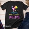 Cute Dragon Gift This Girl Loves Dragons Gift Rainbow T-Shirt Unisex T-shirt