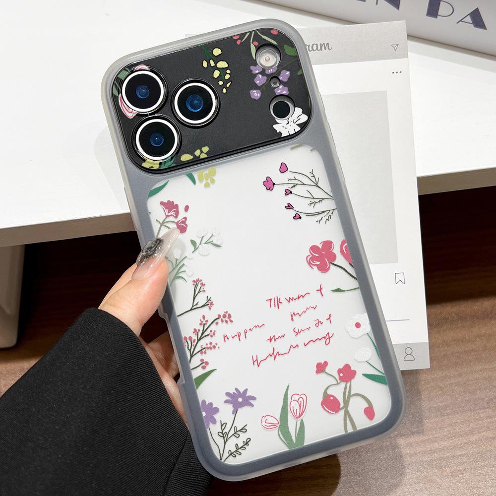 Creative floral frame, suitable for iPhone17promax two-in-one mobile phone case, Apple 16 niche 15 generation