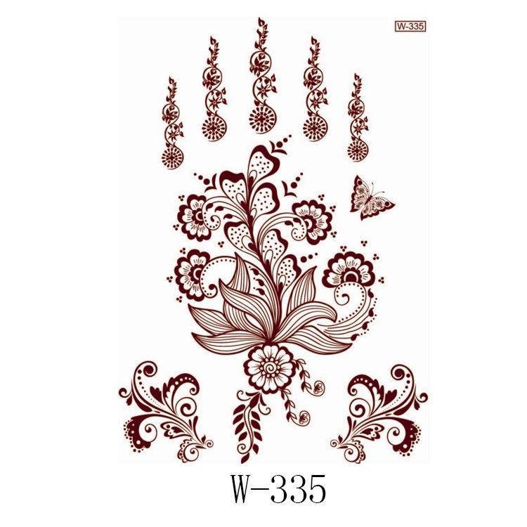 Lace Tattoo Sticker Vermilion Geometric Pattern Party Waterproof Henna Tattoo
