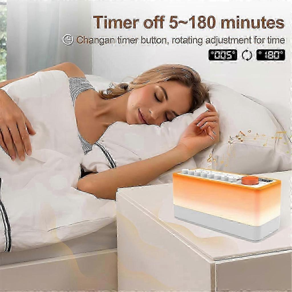 White Noise Sleep Sound Machine with 8 Nature Sounds, Portable Bluetooth Speaker, 12 Colors Night Li Edition C