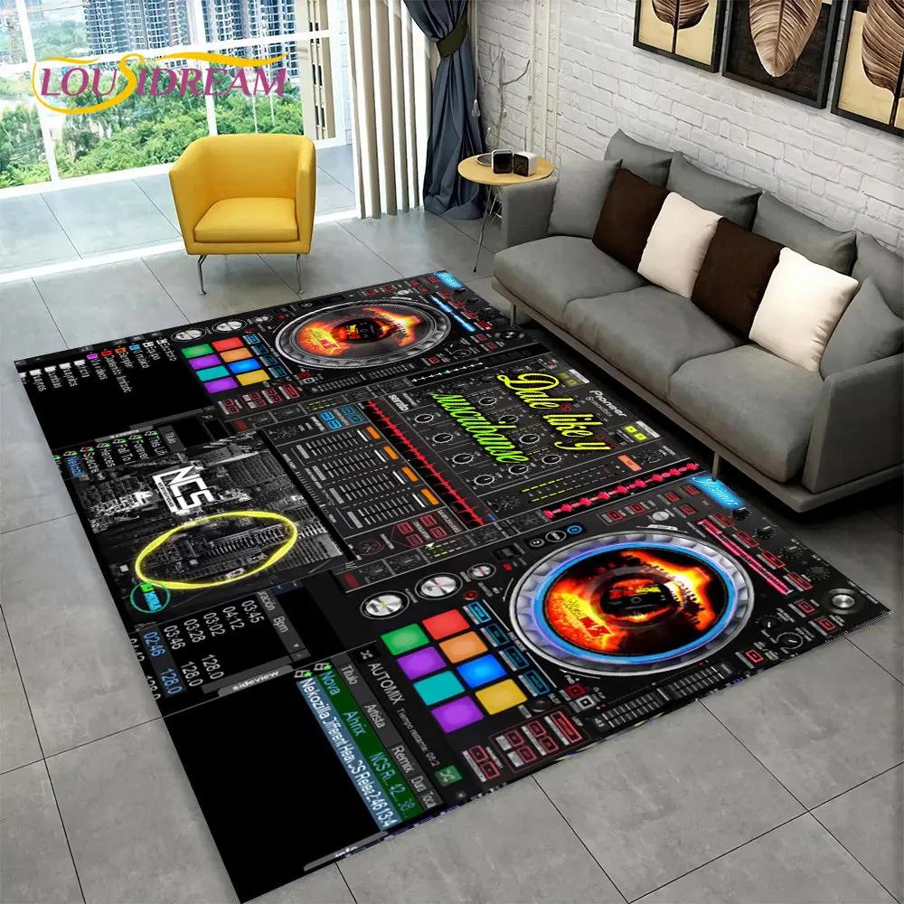 3D DJ Music Screen Keyboard Area Rug,Carpet Rug for Living Room Bedroom Sofa Doormat Hallway Decor,Sport Yoga Non-slip Floor Mat