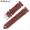 Available Porous Genuine Leather Watch Strap, Quick Release, Brown Cracked Pattern, Sizes: 18mm, 20mm, 22mm, 24mm.